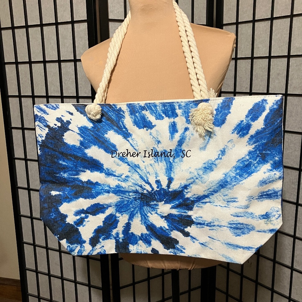 🏝️BEACH TOTE, ZIP CLOSE, LINED, LARGE, ROPE HANDLES.